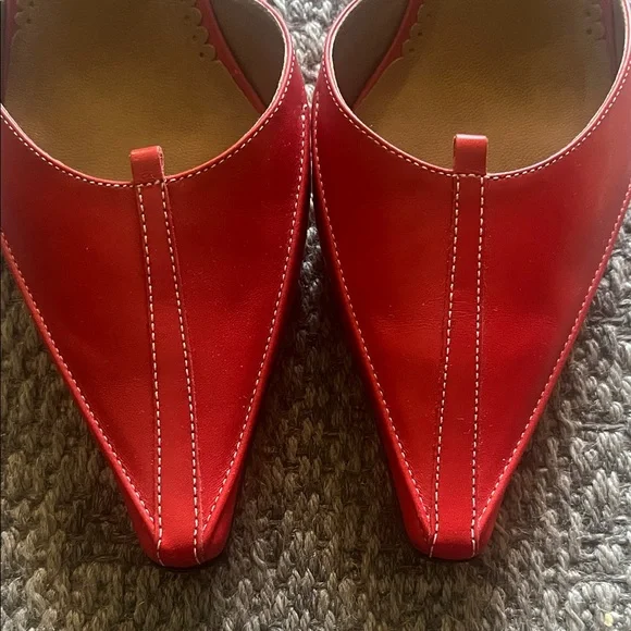 Franco Sarto Vibrant Red Pointed Mules - Picture 2 of 8